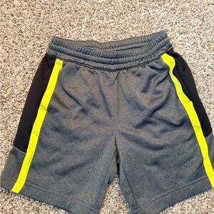 Gray and Yellow Kids Athletic Shorts